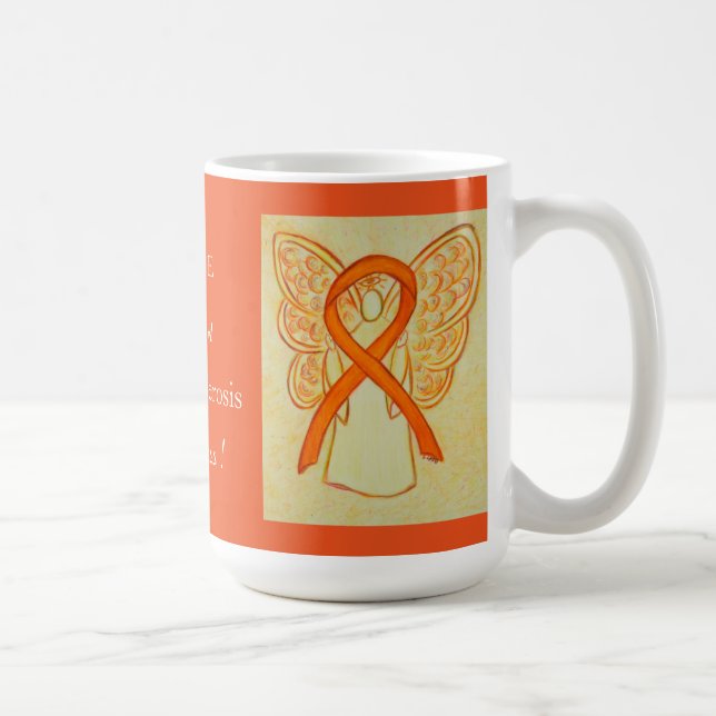 Många Sclerosis Awareness Ribbon Angel Mugg (Höger)