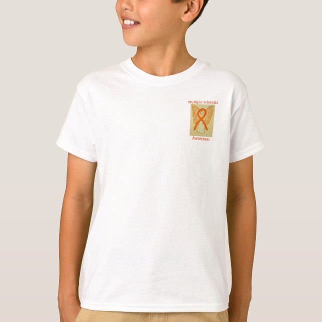 Många Sclerosis Awareness Ribbon Angel Tee (Framsida)