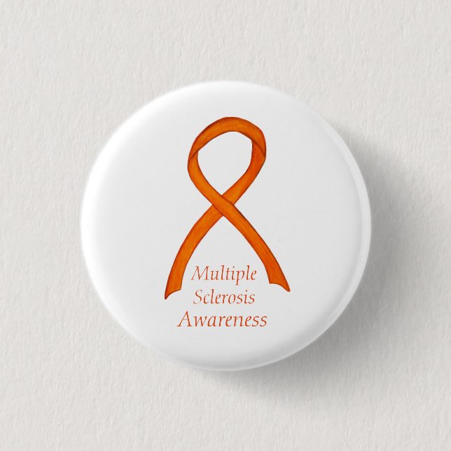 Många Sclerosis Awareness Ribbon Anpassningsbar St Knapp (Framsida)