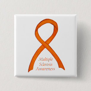 Många Sclerosis Awareness Ribbon Anpassningsbar St Knapp