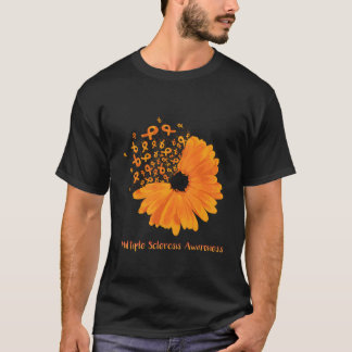 Många Sclerosis Awareness Ribbon Flower Hope T Shirt