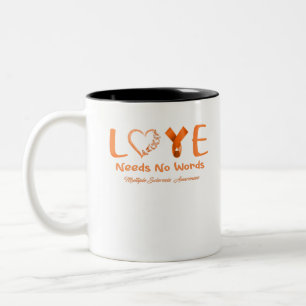 Många Sclerosis Awareness Ribbon Support Gifts Två-Tonad Mugg