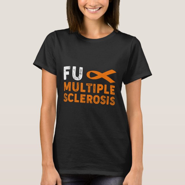 Många Sclerosis Awareness Support Survivor T Shirt (Framsida)