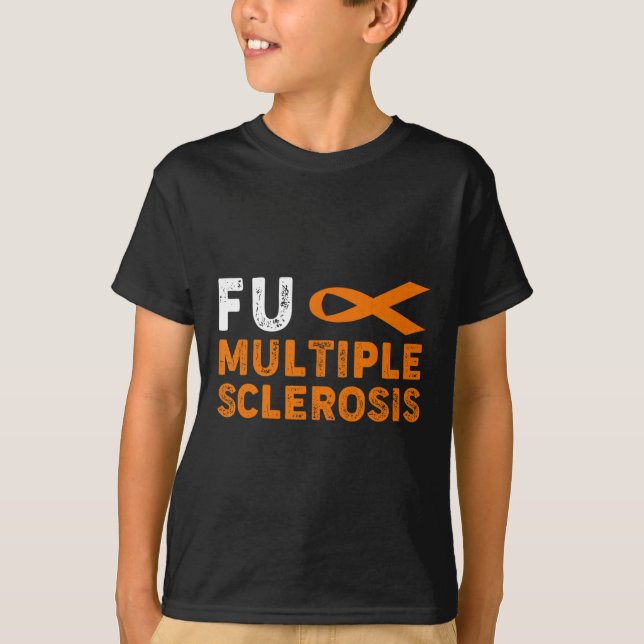 Många Sclerosis Awareness Support Survivor T Shirt (Framsida)