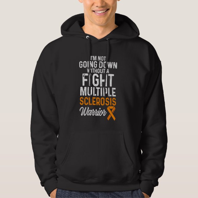 Många Sclerosis Awareness Survivor Down Warr Hoodie (Framsida)