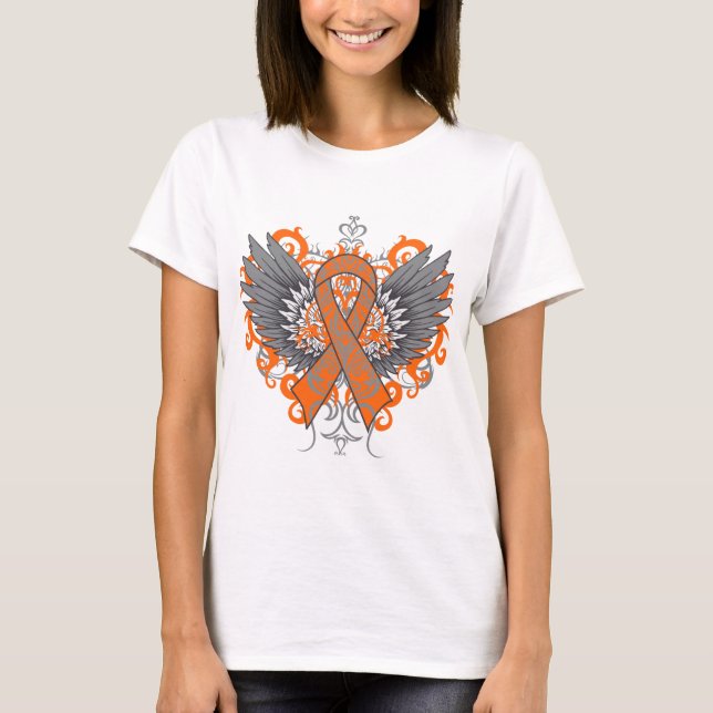 Många Sclerosis Awareness Vingar T Shirt (Framsida)