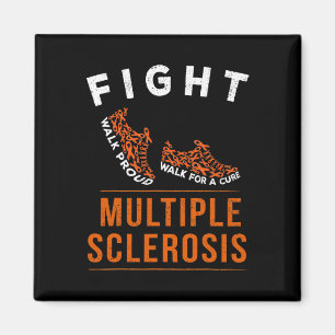 Många Sclerosis Awareness Warrior Ribbon 1 Magnet