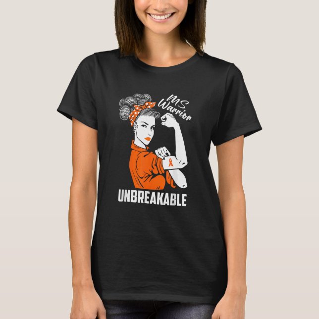 Många Sclerosis Awareness Warrior Unbryabl T Shirt (Framsida)