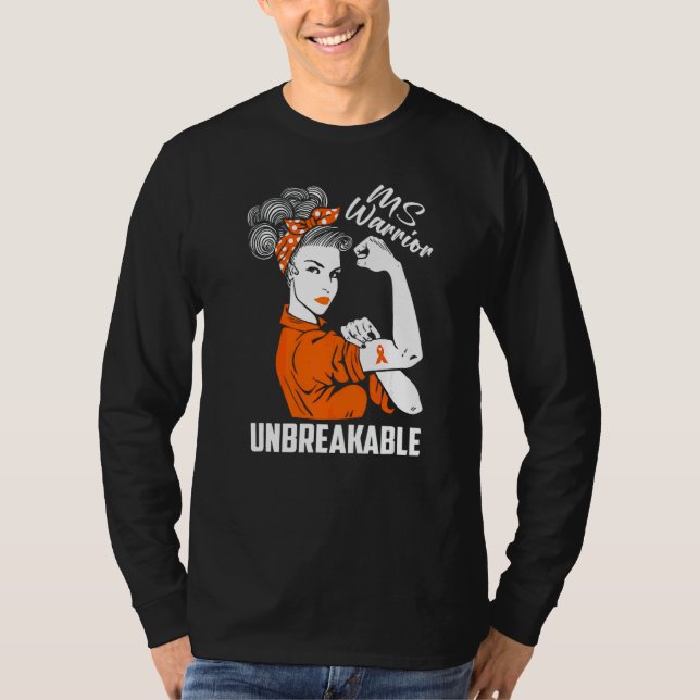 Många Sclerosis Awareness Warrior Unbryabl T Shirt (Framsida)