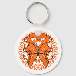 Många Sclerosis Butterfly Circle of Rosett band Nyckelring