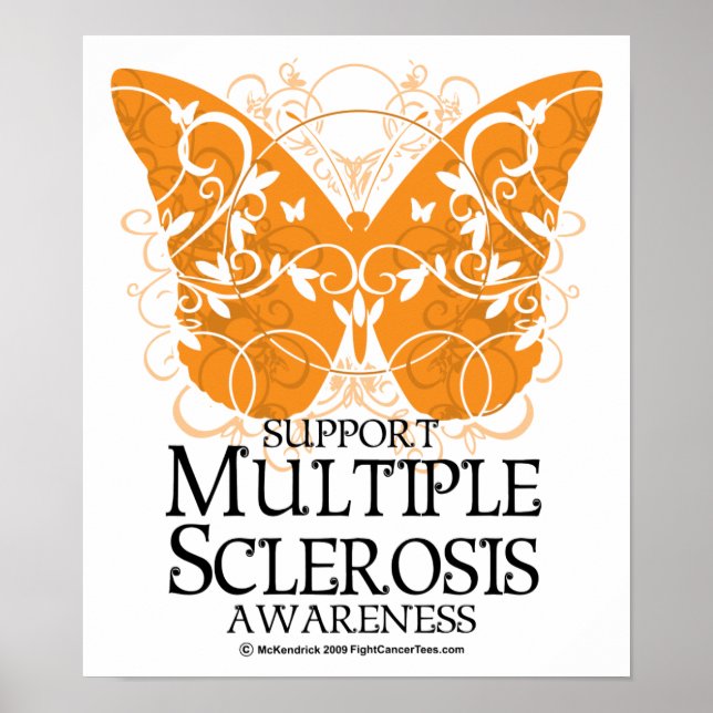 Många Sclerosis Butterfly Poster (Framsidan)