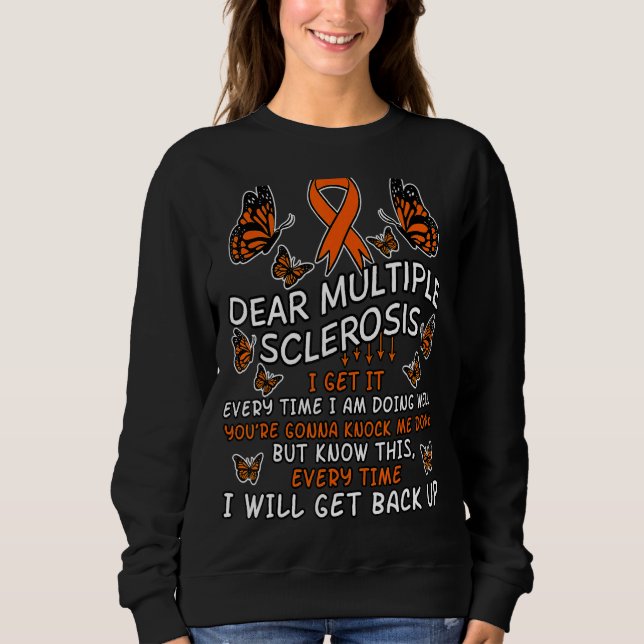 Många Sclerosis Butterfly Ribbon World Day T Shirt (Framsida)
