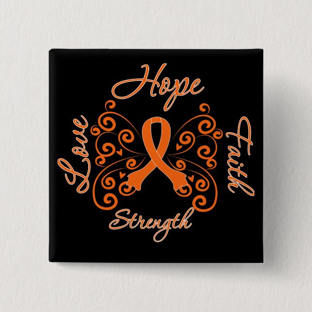 Många Sclerosis Hope Motto Butterfly Knapp (Framsida)
