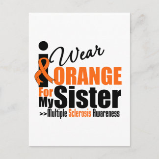 Många Sclerosis I Bära Orange för min syster Vykort