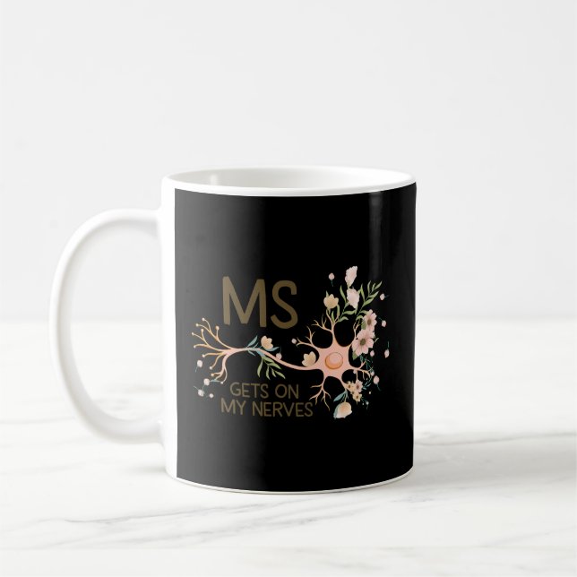 Många Sclerosis kommer på min Nerves Orange Rib Kaffemugg (Vänster)