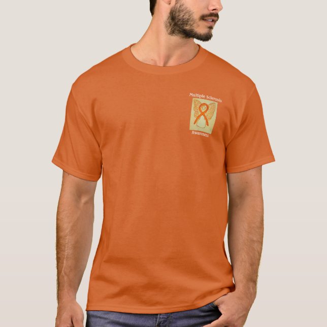 Många Sclerosis (MS) Anpassningsbar Orange Ribbon  T-shirt (Framsida)