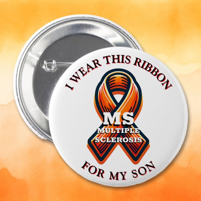 Många Sclerosis MS Awareness Month Knapp (Skapare uppladdad)