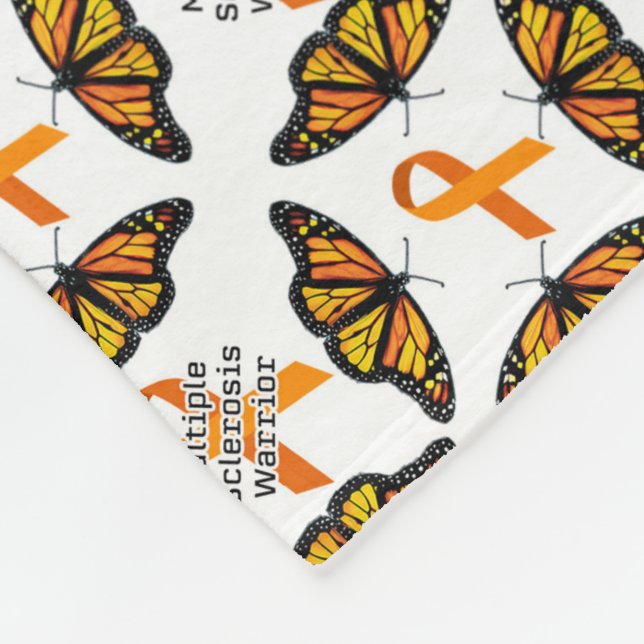 Många sclerosis MS-krigare med fjärilar Fleecefilt (Hörn)