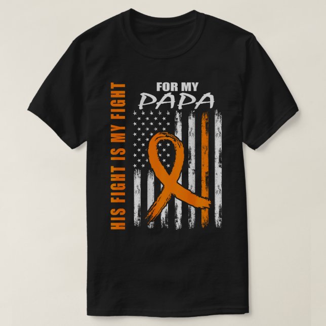 Många Sclerosis Pappa MS Awareness USA flagga Back T Shirt (Design framsida)