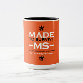 många sclerosis Survivor Support Awareness Gift Två-Tonad Mugg