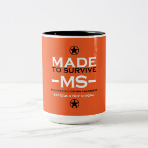många sclerosis Survivor Support Awareness Gift Två-Tonad Mugg