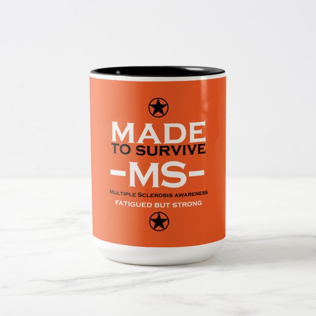 många sclerosis Survivor Support Awareness Gift Två-Tonad Mugg (Center)