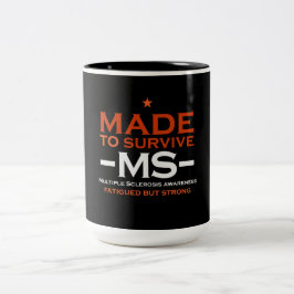 många sclerosis Survivor Support Awareness Gift Två-Tonad Mugg