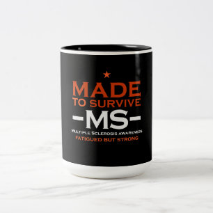 många sclerosis Survivor Support Awareness Gift Två-Tonad Mugg