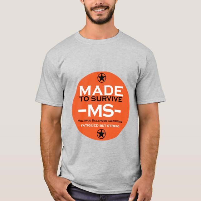 många sclerosis Survivor Support Awareness T Shirt (Framsida)