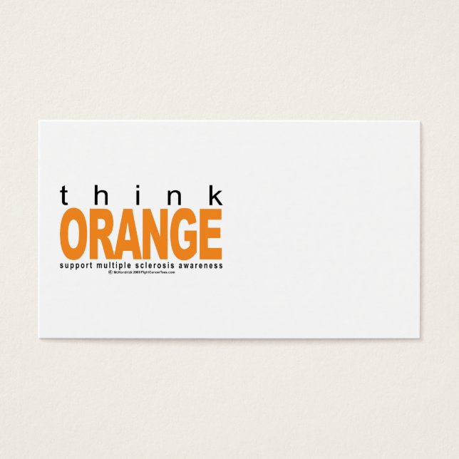 Många Sclerosis TÄNKA Orange Visitkort (Framsidan)