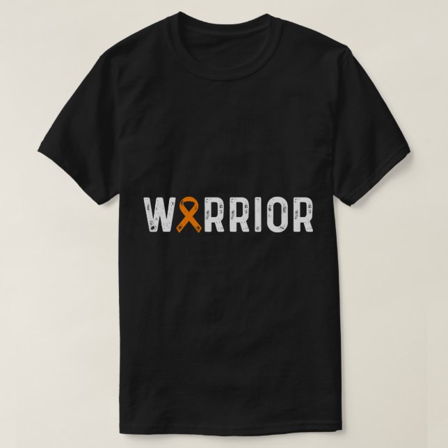 Många Sclerosis Warrior Awareness MS Orange Rib T Shirt (Design framsida)