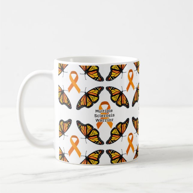 Många Sclerosis Warrior Butterflies-kaffe kopp (Vänster)