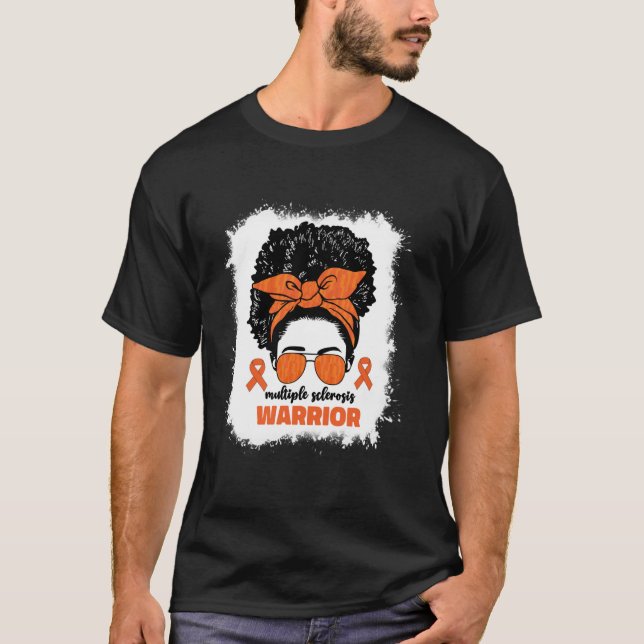 Många Sclerosis Warrior for Afro Black Women T Shirt (Framsida)
