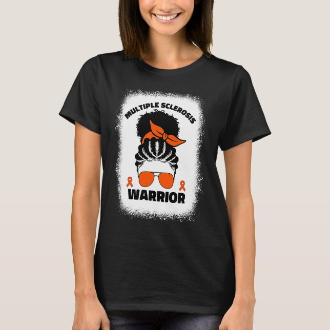 Många Sclerosis Warrior for Afro Black Women T Shirt (Framsida)