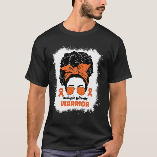 Många Sclerosis Warrior for Afro Black Women T Shirt (Framsida)