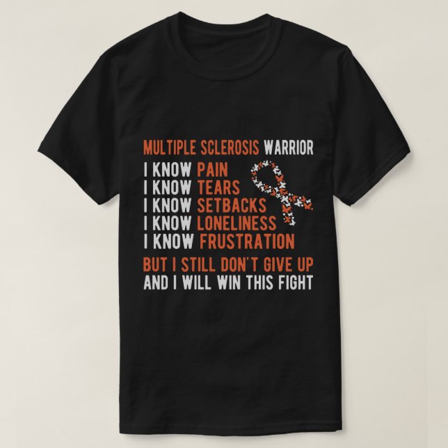 Många Sclerosis Warrior MS Awareness Funny T Shirt (Design framsida)