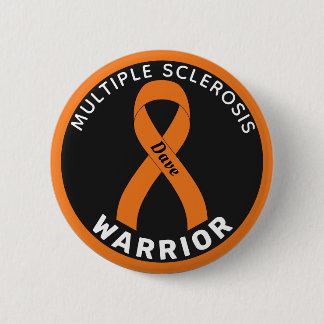 Många Sclerosis Warrior Ribbon Black Button Knapp