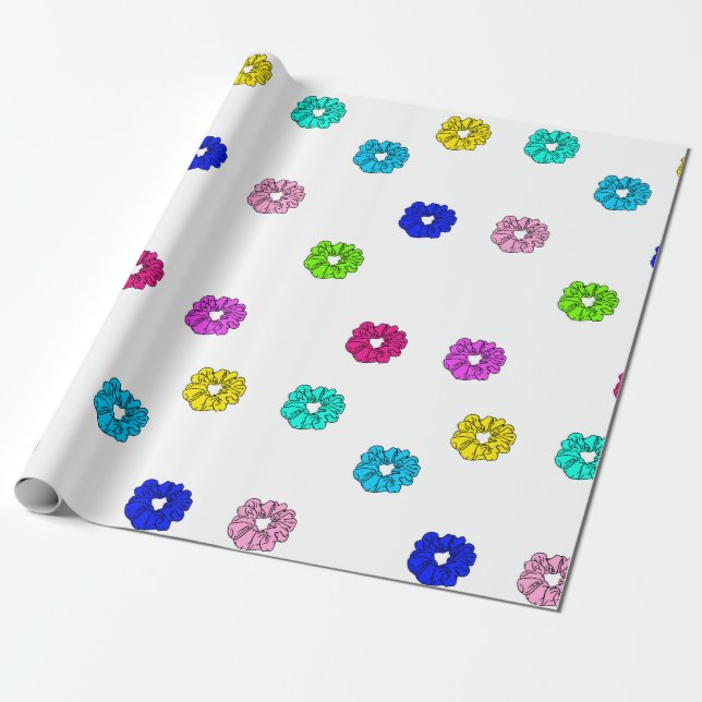 Många Scrunchies VSCO Girl Presentpapper (Utrullad)