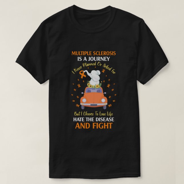 Många skleros är en resa t shirt (Design framsida)