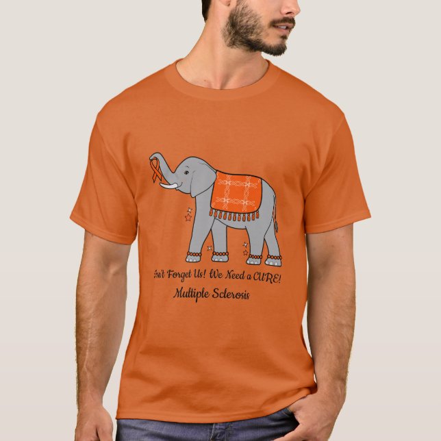 Många skleros Elephant of Awareness and Hope T Shirt (Framsida)