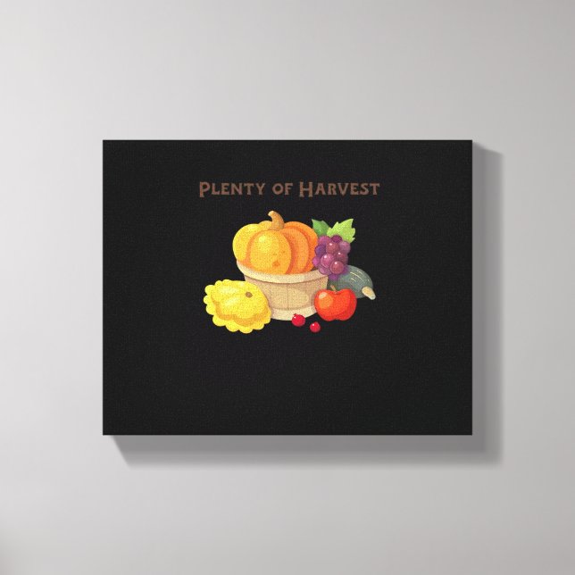 Många skördar - Hösten Basket om Producus Illus Canvastryck (Framsida)