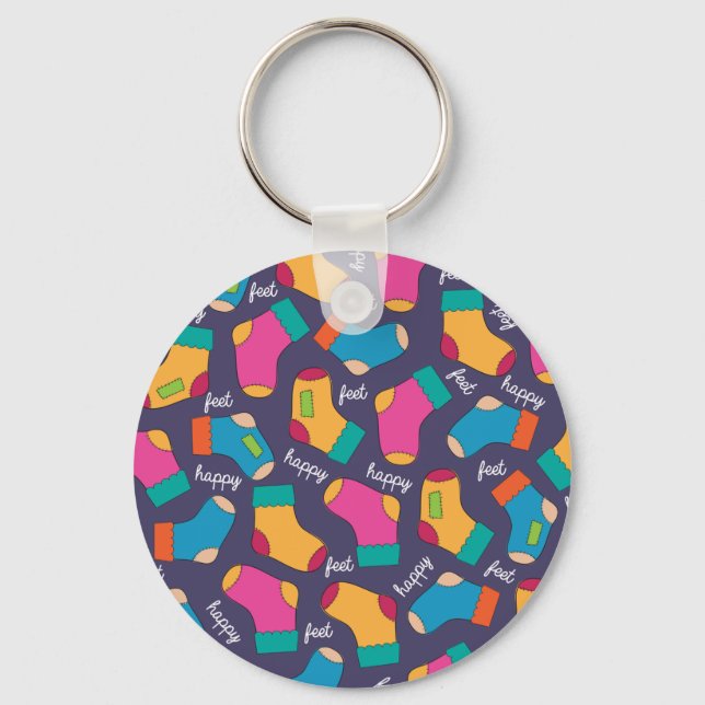 Många socklar i matningskedjan Lycklig Nyckelring (Framsida)