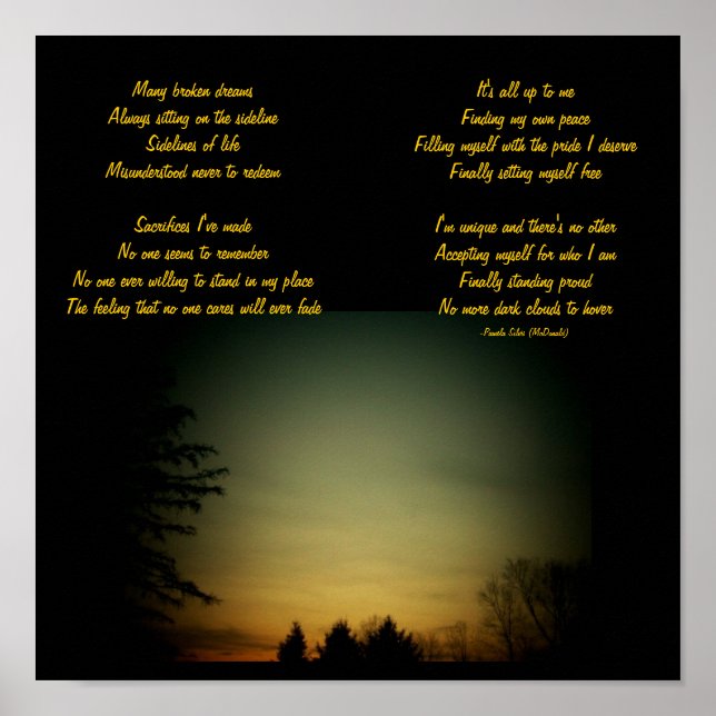 Många sönderslagna drömmar...Dikt/text Poster av m (Framsidan)