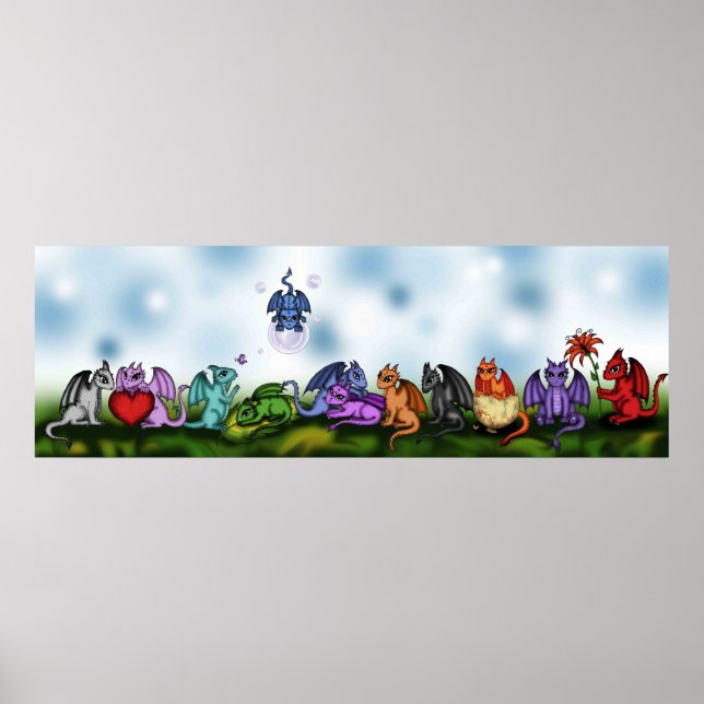 många söta drakar poster (Framsidan)