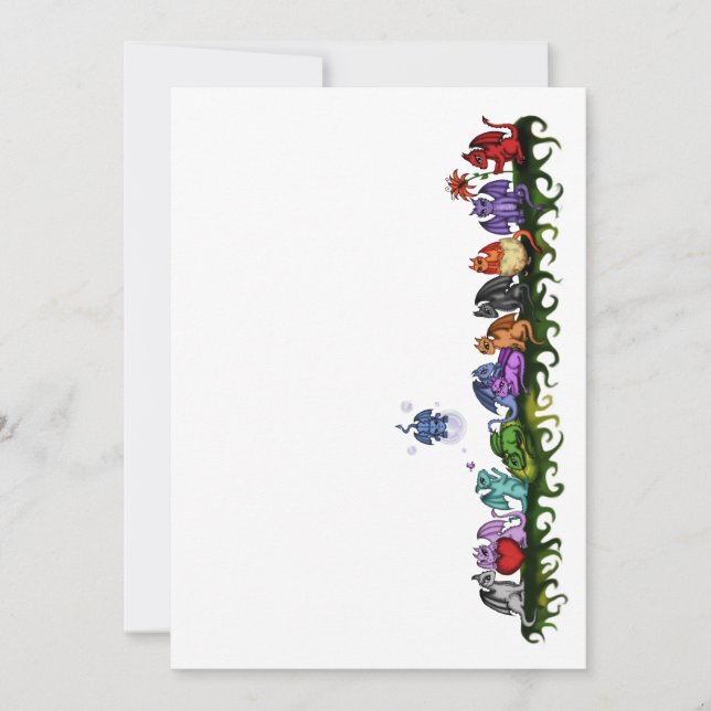 många söta drakinbjudan inbjudningar (Framsida)