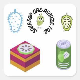 Många Soursop Sticker Pack Fyrkantigt Klistermärke