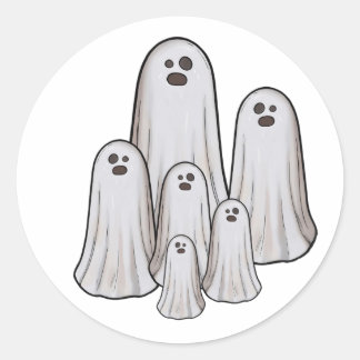 Många spöken halloween runt klistermärke