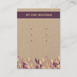 Många Stud Earring Visning Kraft Blommigt Boho Visitkort