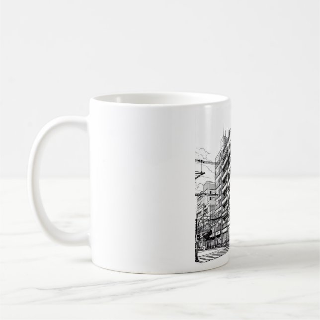 Manga-Style Building | Japanese Architecture Kaffemugg (Vänster)