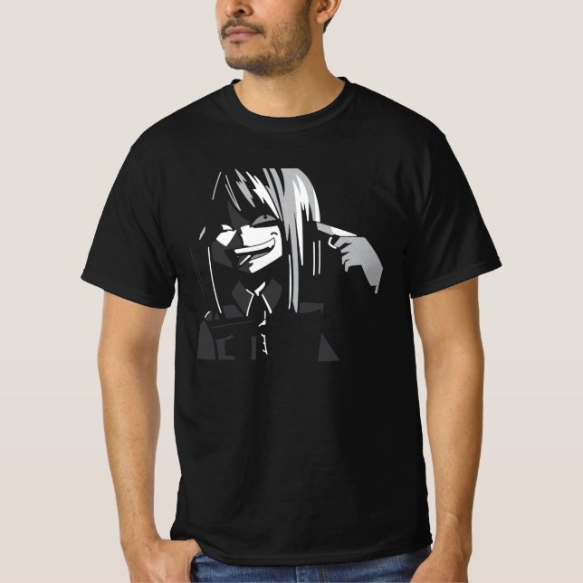 Manga Suicide Girl Anime Tee T-Shirt Design (Framsida)